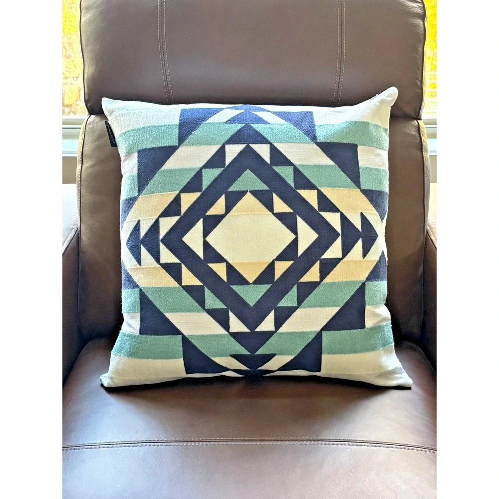 Pendleton 100% Cotton Covered Pillow Throws Qty 2 19x19